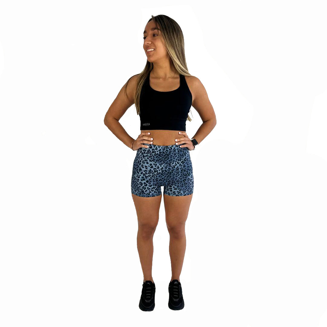 Short Leopardo azul