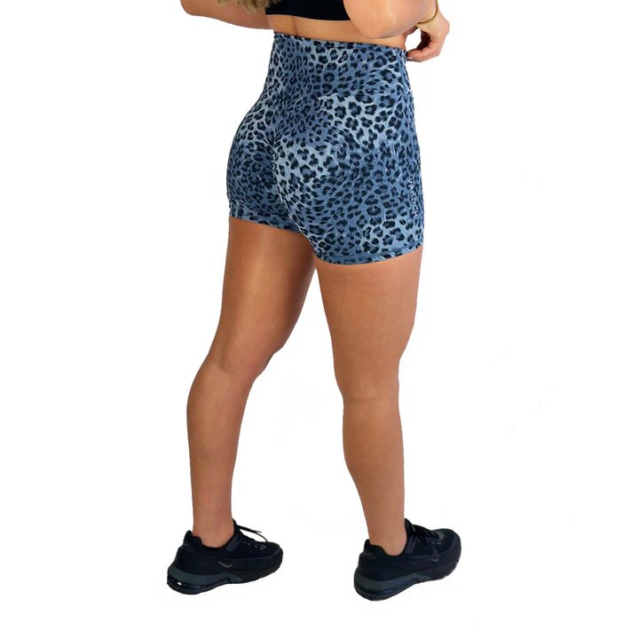 Short Leopardo azul