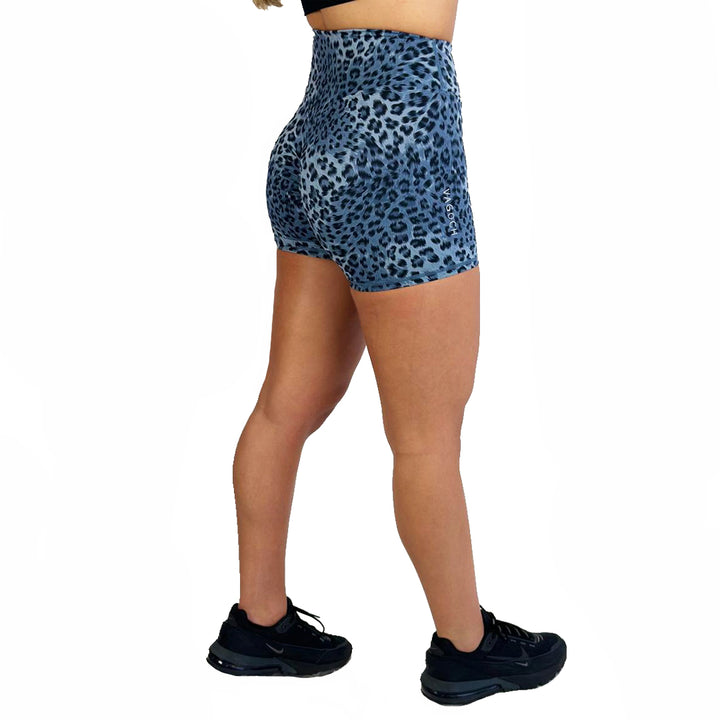 Short Leopardo azul